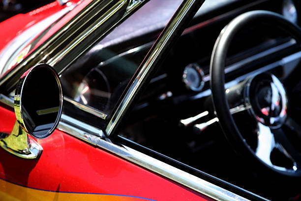 istock Side Mirror on Classic Sports Car 90829396