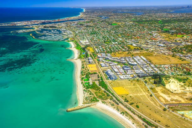 fremantle south beach - australian culture scenics australia panoramic imagens e fotografias de stock