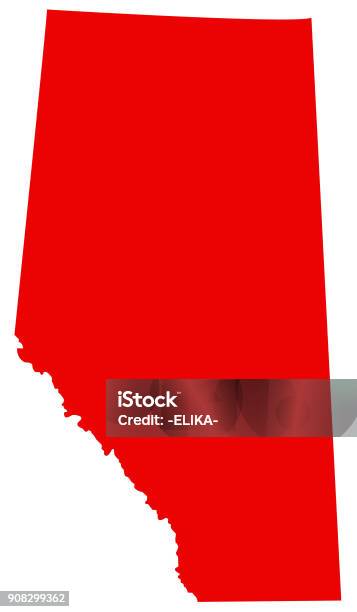 Alberta Map Stock Illustration - Download Image Now - Alberta, Map, Calgary