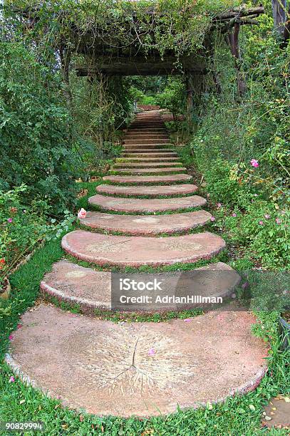 Garden Path Stock Photo - Download Image Now - Color Image, Flowerbed, Footpath