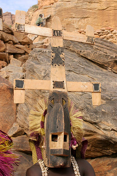 istock Dogon Dancer with Kanaga Mask 90830099
