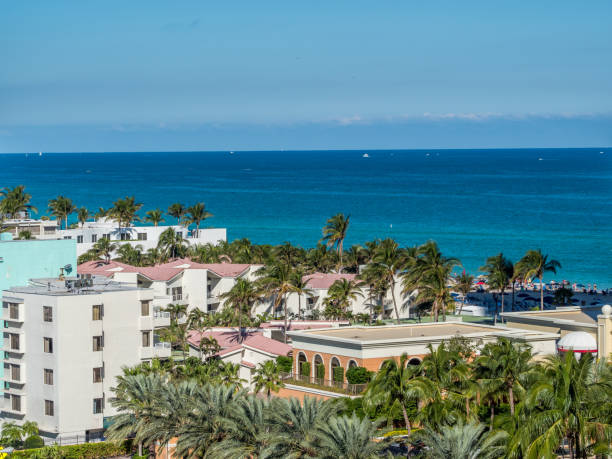 istock Ocean view through the window of building 908304274