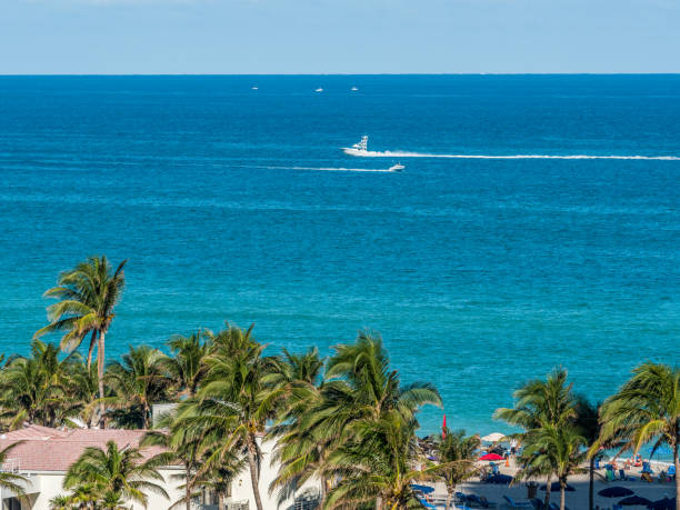 istock Ocean view through the window of building 908304308