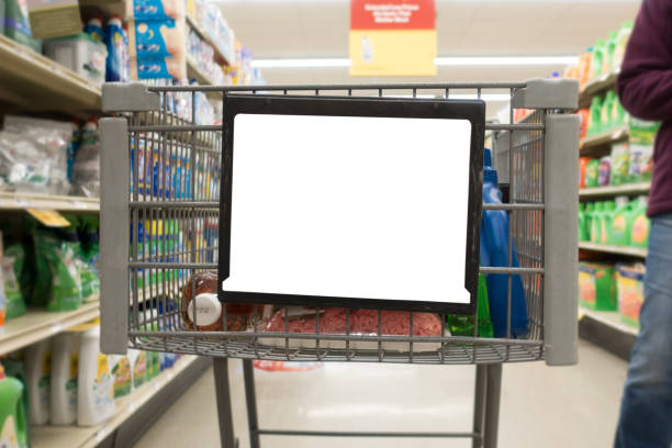 istock Grocery Cart Advertisement Mockup 908304470