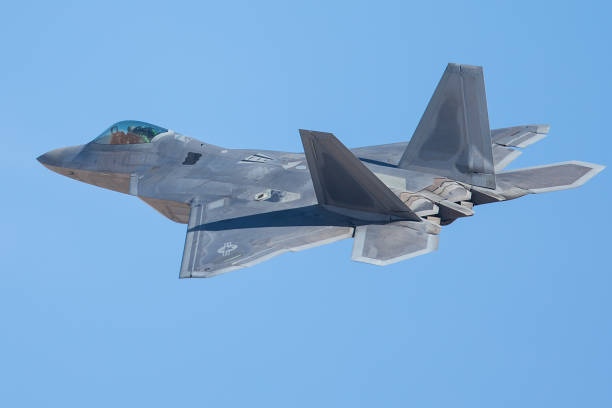 istock F-22 Raptor in an extremely  close view, 908304712