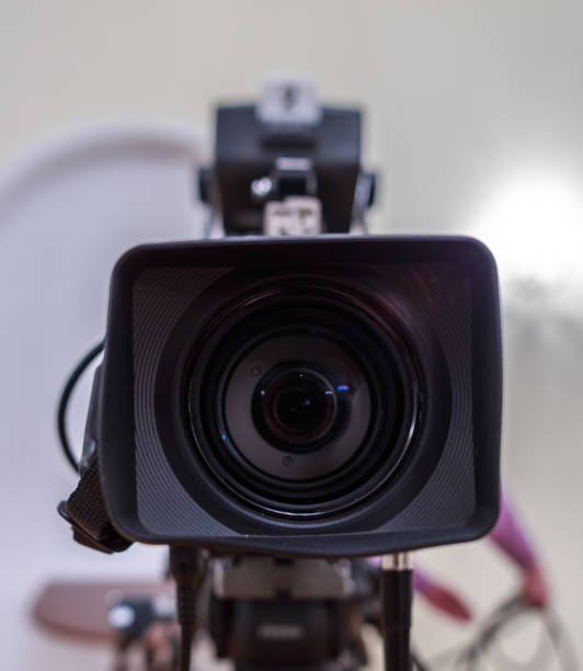 istock the lens of the television camera 908307612