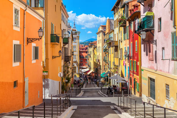 Old city of Nice, France. stock photo