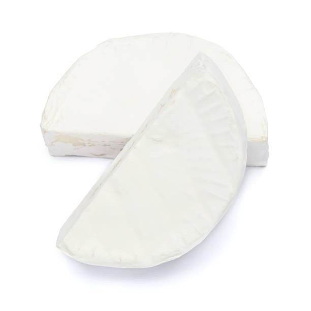 istock Piece of brie or camambert cheese on a white background 908310086