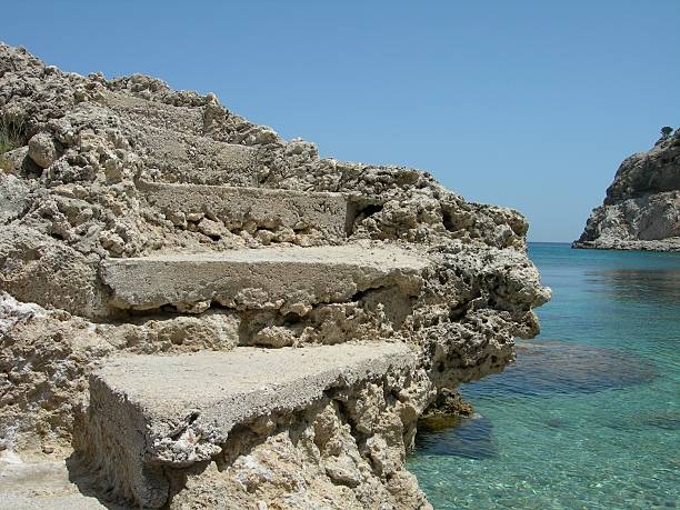 Stairs on the beach stock photo