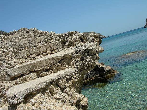 Stairs on the beach stock photo