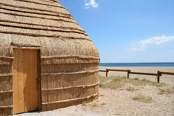 Hut of fisherman. stock photo