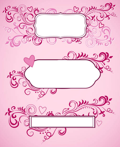 valentinstag verzierten rahmen - frame romance ornate valentine card stock-grafiken, -clipart, -cartoons und -symbole