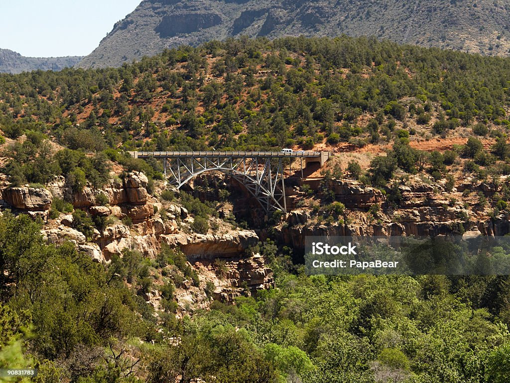 Canyon bridge Arched bridge over Oak Creek Canyon, near Sedona Arizona Arch - Architectural Feature Stock Photo
