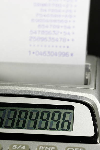 istock paper roll of a desk-top calculator 90832304