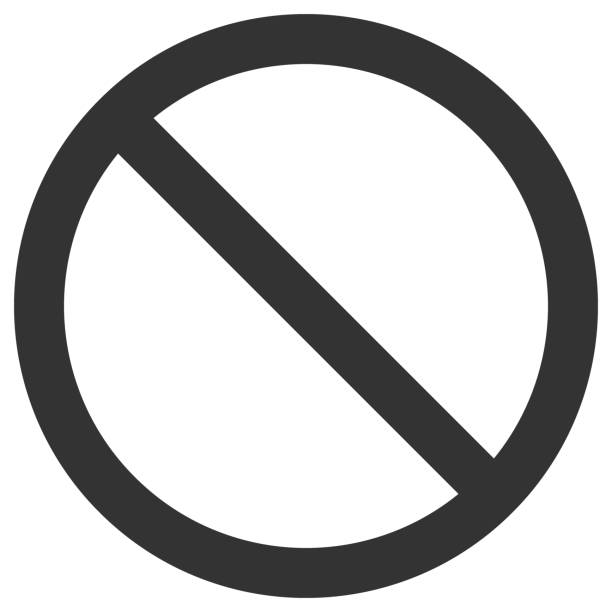 NO SIGN. Empty crossed out black circle. Vector icon vector art illustration