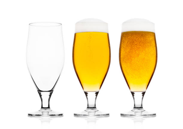 istock Cold glasses of lager ale beer with foam 908326868