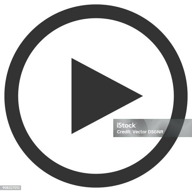 Play Icon In Circle Media Player Control Button Vector Stock Illustration - Download Image Now