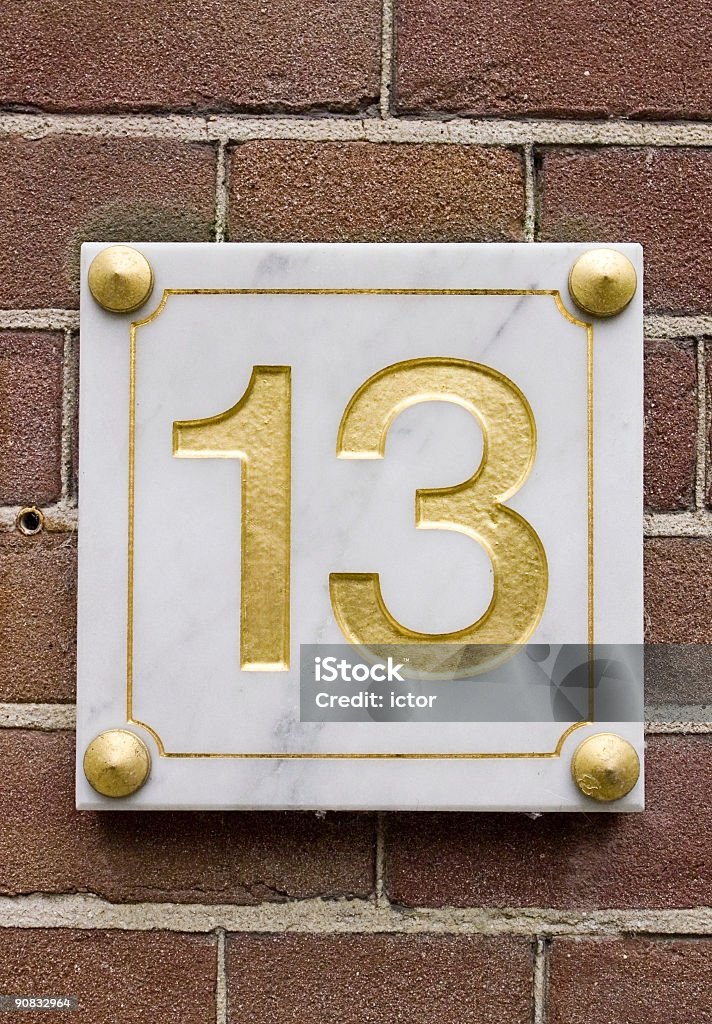 Golden Number Thirteen Stock Photo - Download Image Now - Number 13