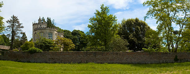 istock Castellated house and walled garden 90833163