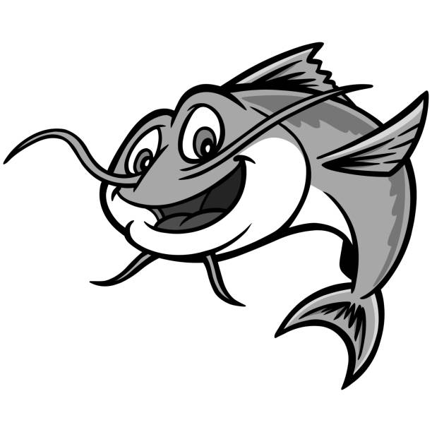 Catfish Illustration A vector cartoon illustration of a Catfish restaurant mascot. catfish stock illustrations