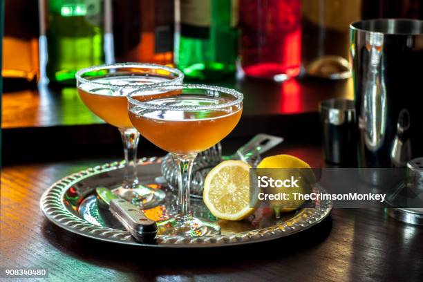 Sidecar Cocktails Stock Photo - Download Image Now - Cocktail, Side Car Cocktail, Cocktail Party
