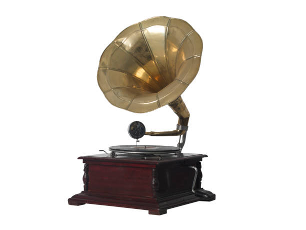 Gramophone isolated gramophone on white background retro turntable stock pictures, royalty-free photos & images