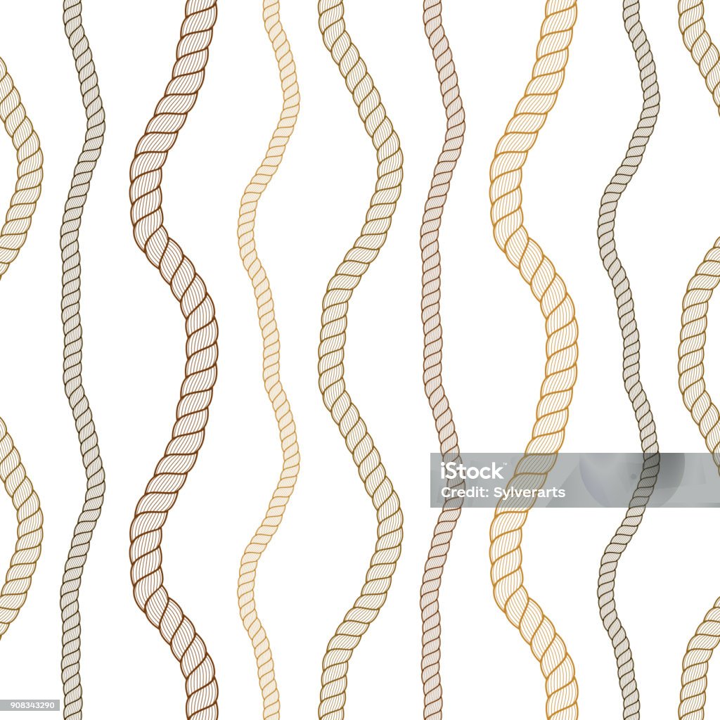 Line Rope Desing Seamless Nautical Rope Pattern Vector Endless Navy Illustration With ...