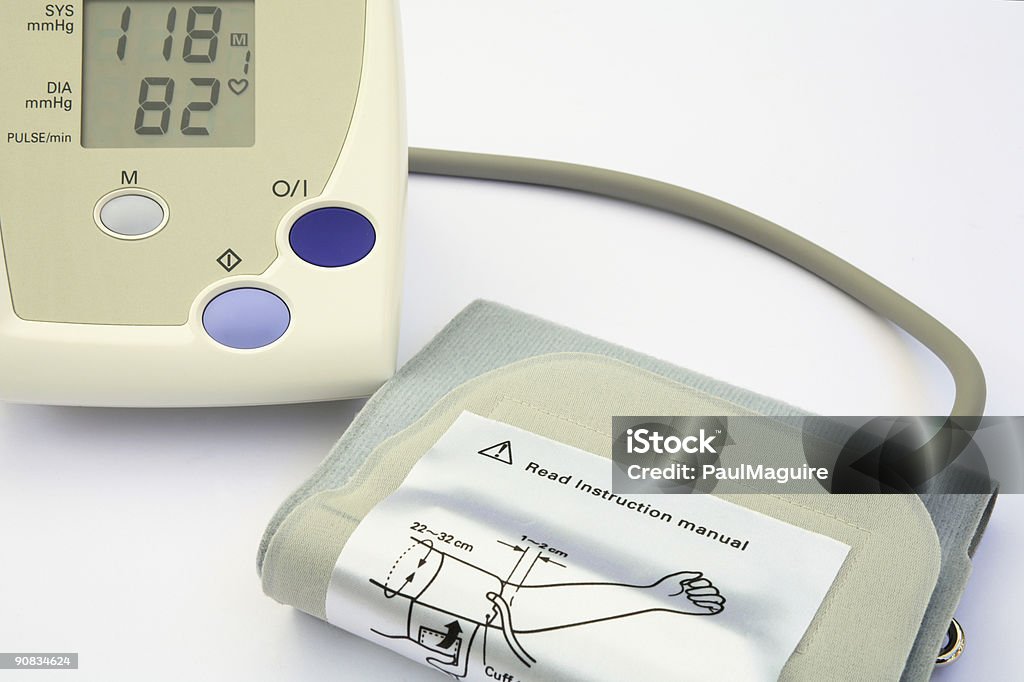 Pressão arterial monitor - Foto de stock de Branco royalty-free