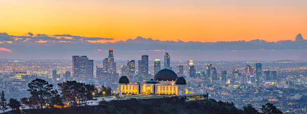 istock Los Angeles Skyline at Dawn Looking from Mt Hollywood 908347226