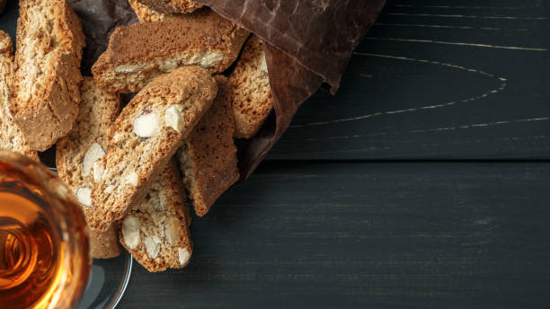 istock Italian cantuccini biscuits and a glass of wine 908347438