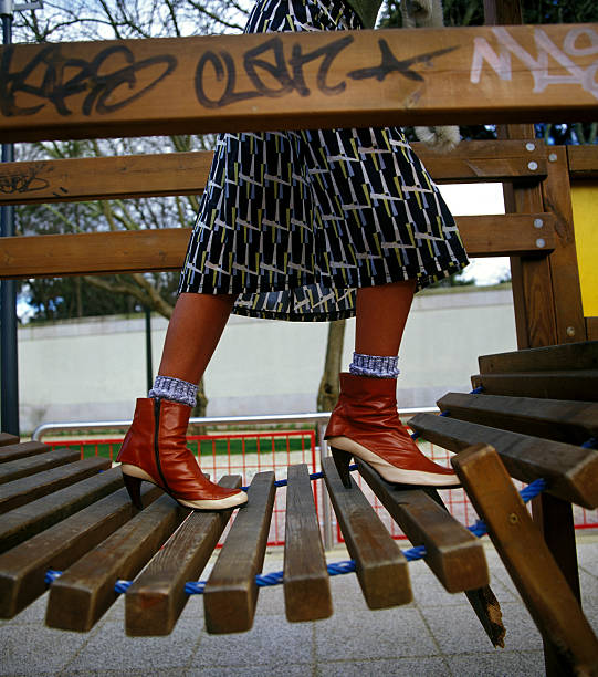 shoes in the park stock photo