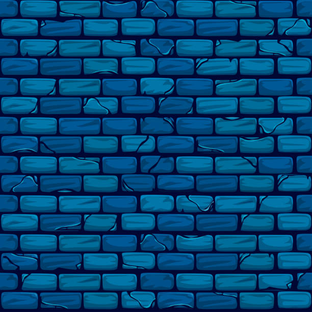 nahtlose blaue ziegel wand textur hintergrundmuster - backgrounds concrete wall outdoors architecture stock-grafiken, -clipart, -cartoons und -symbole