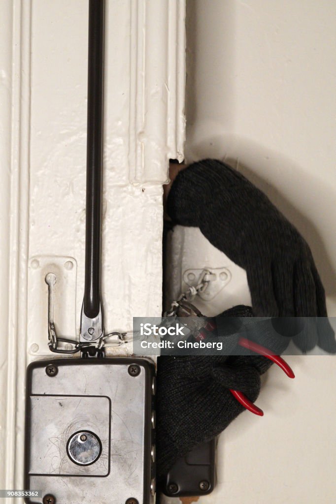 Aggressive Lock In Force A Door Lock Stock Photo - Download Image Now - Aggression, Alarm ...