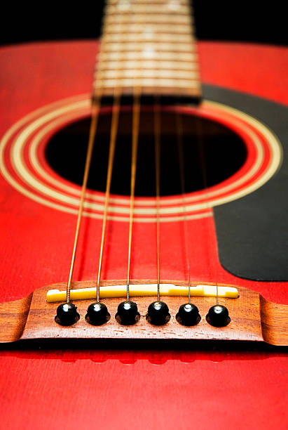 acoustic guitar detail stock photo