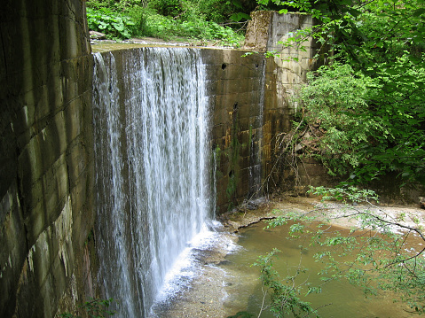 Wall waterfall in the forest