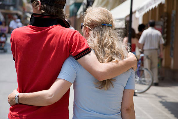 mother and son  teenager couple child blond hair stock pictures, royalty-free photos & images