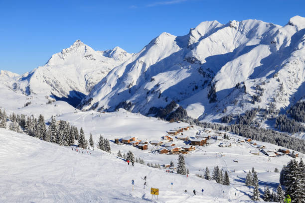 세르 파 우 스에서 스키 / 피스, 오스트리아 - tirol winter nature landscape 뉴스 사진 이미지
