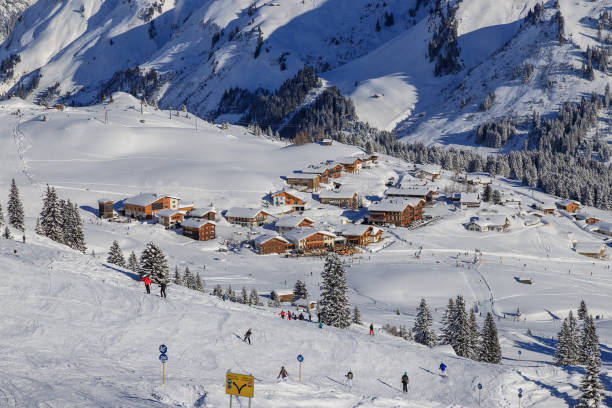Arlberg - snowy mountain top, skiing, nature, snow, alps