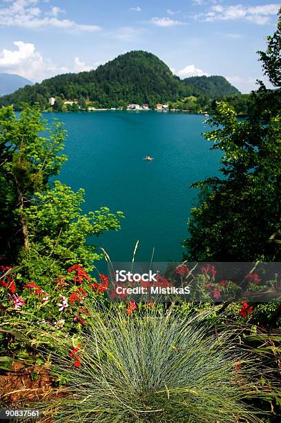 Flowers And The Lake Stock Photo - Download Image Now - Bled - Slovenia, Color Image, Europe