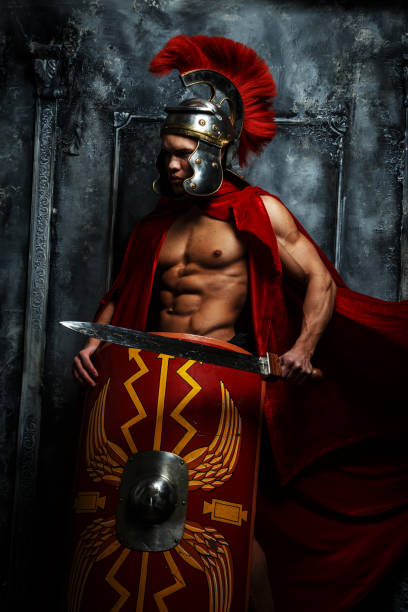 istock Roman warrior with muscular body 908375964