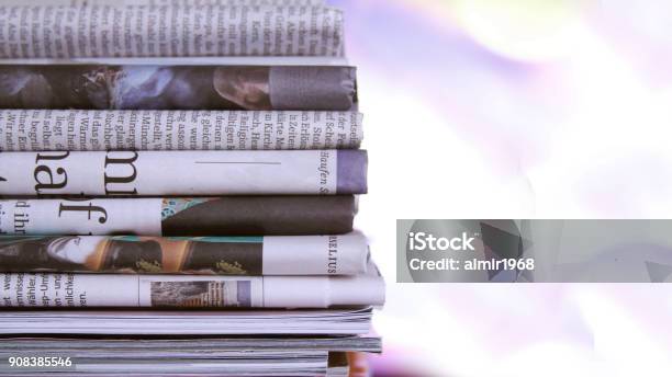 Stack Of Newspaper Stock Photo - Download Image Now - Newspaper, The Media, Press Release