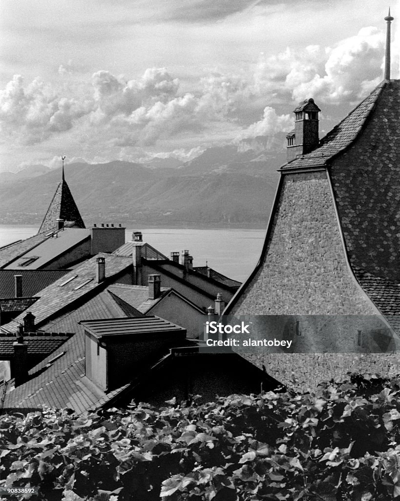 Tejados de Grandvaux, Suiza (b/P - Foto de stock de Ginebra - Suiza libre de derechos