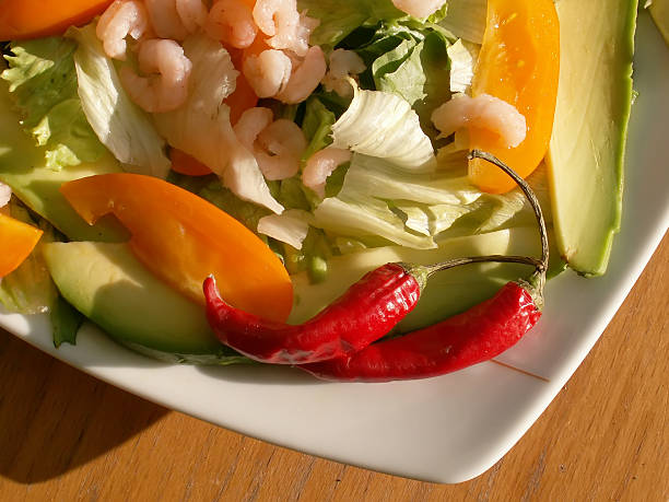 shrimp salad stock photo
