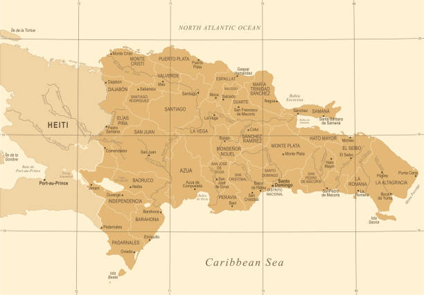 istock Dominican Republic Map - Vintage Detailed Vector Illustration 908394670