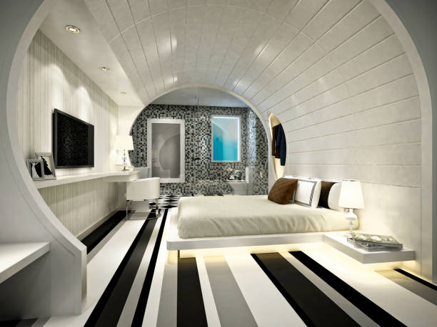 istock 3D Render of bedroom in luxury hotel 908398418