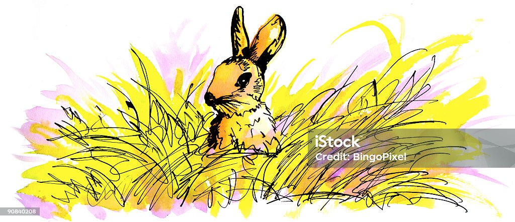 Bunny in Gras - Lizenzfrei Frische Stock-Illustration