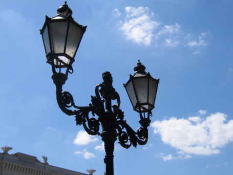 Street lamps on Pont Neuf on a summer day