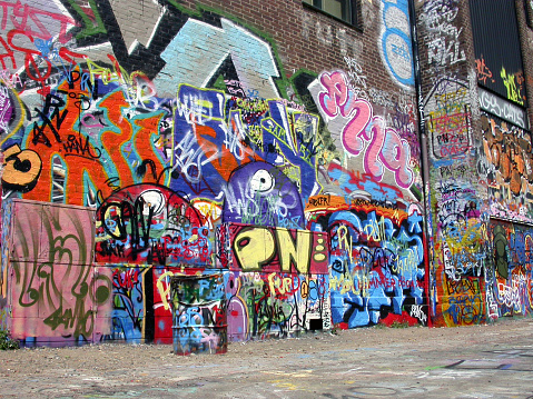 A graffiti painting on a wall.