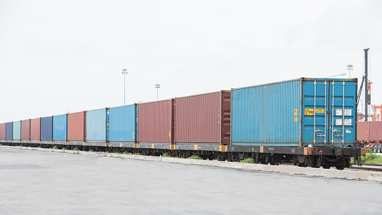Train cargo container 40FT. Parking in the container