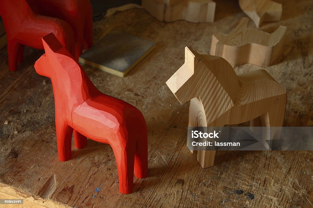 Wooden horses  Color Image Stock Photo